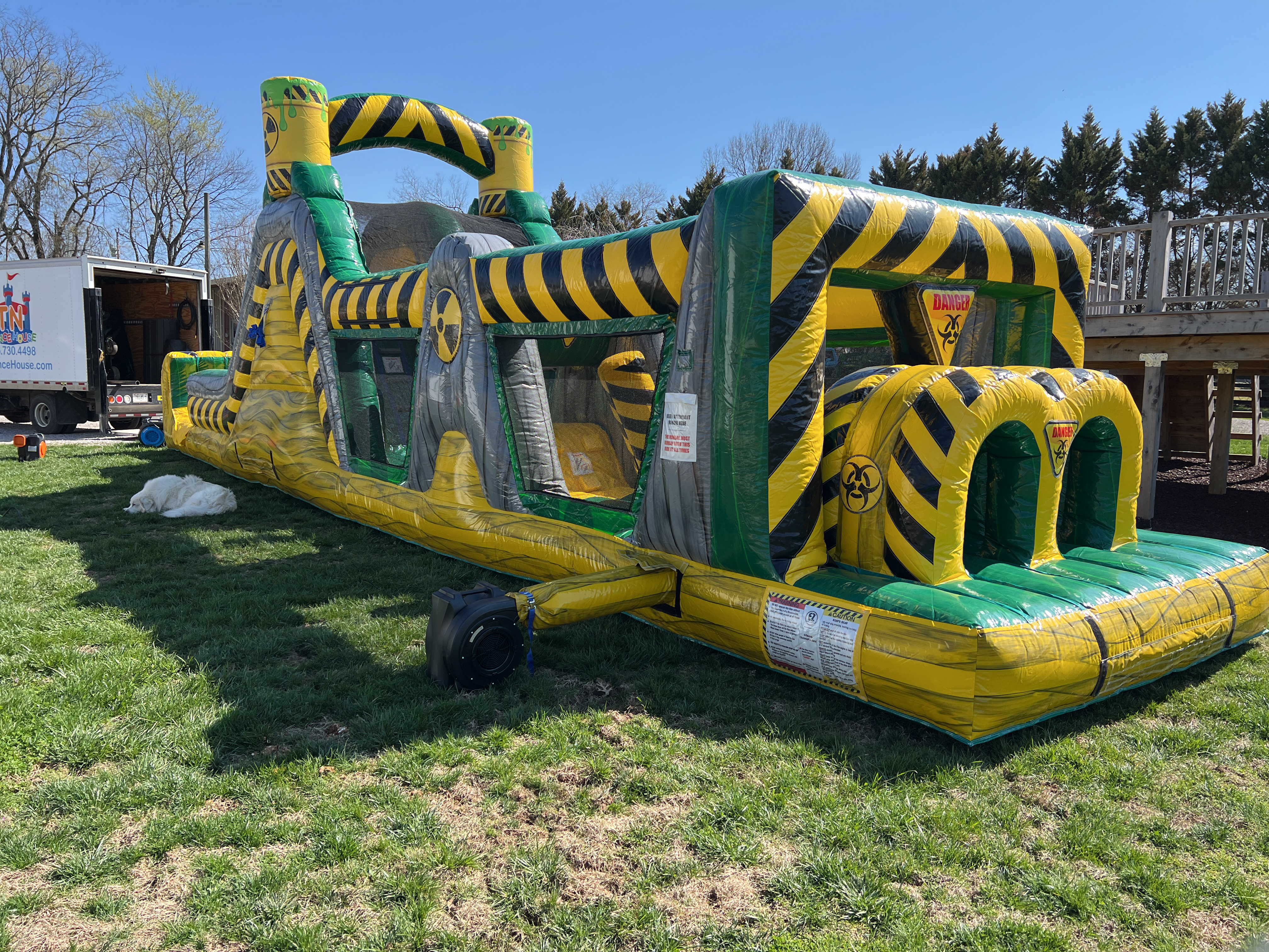 Biohazard inflatable obstacle course
